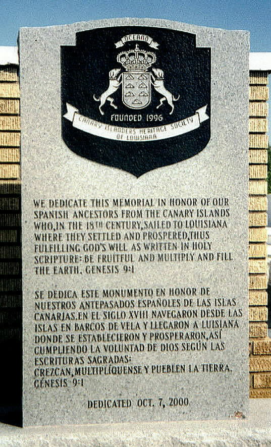 The Canary Islands Monument at Donaldsonville, Louisiana